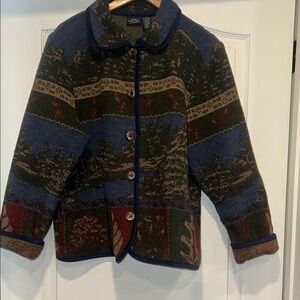 Vintage Tapestry Quilt Barn Coat with Forest Scent Eclectic Grandpa Coat